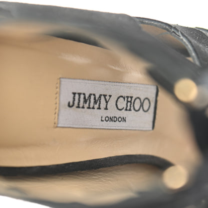 Jimmy Choo Suede Cutout Sandals 40 Black 7 of 7