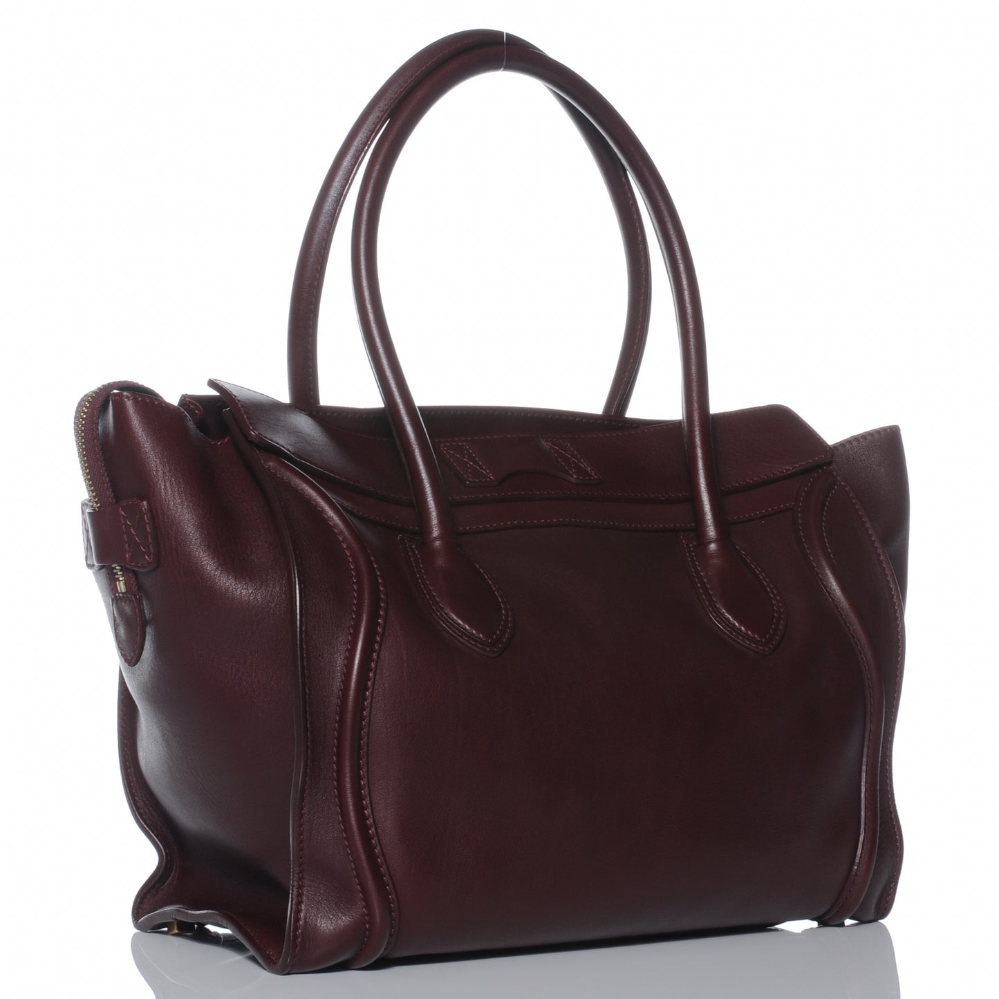 Smooth Calfskin Shoulder Luggage Burgundy