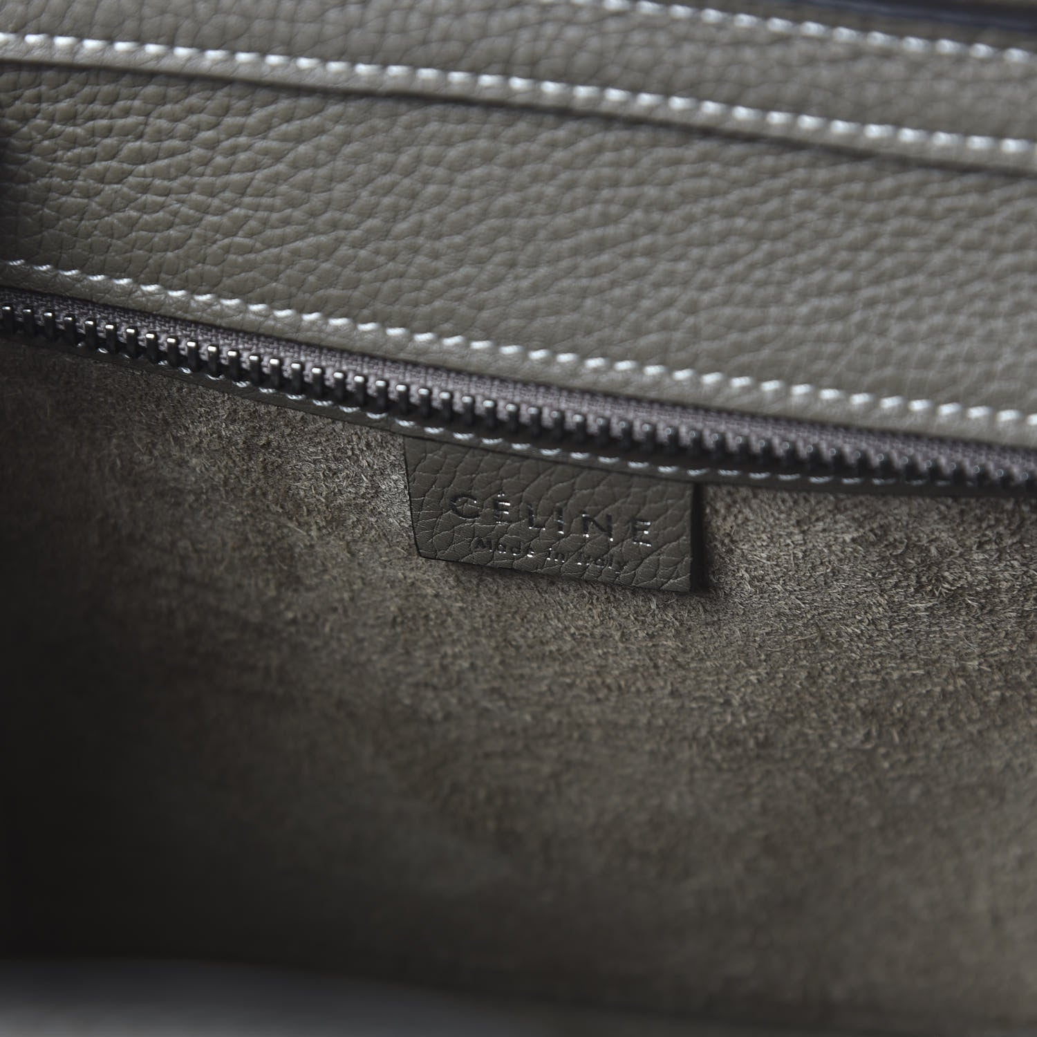 Celine Drummed Calfskin Nano Luggage Souris 8 of 9