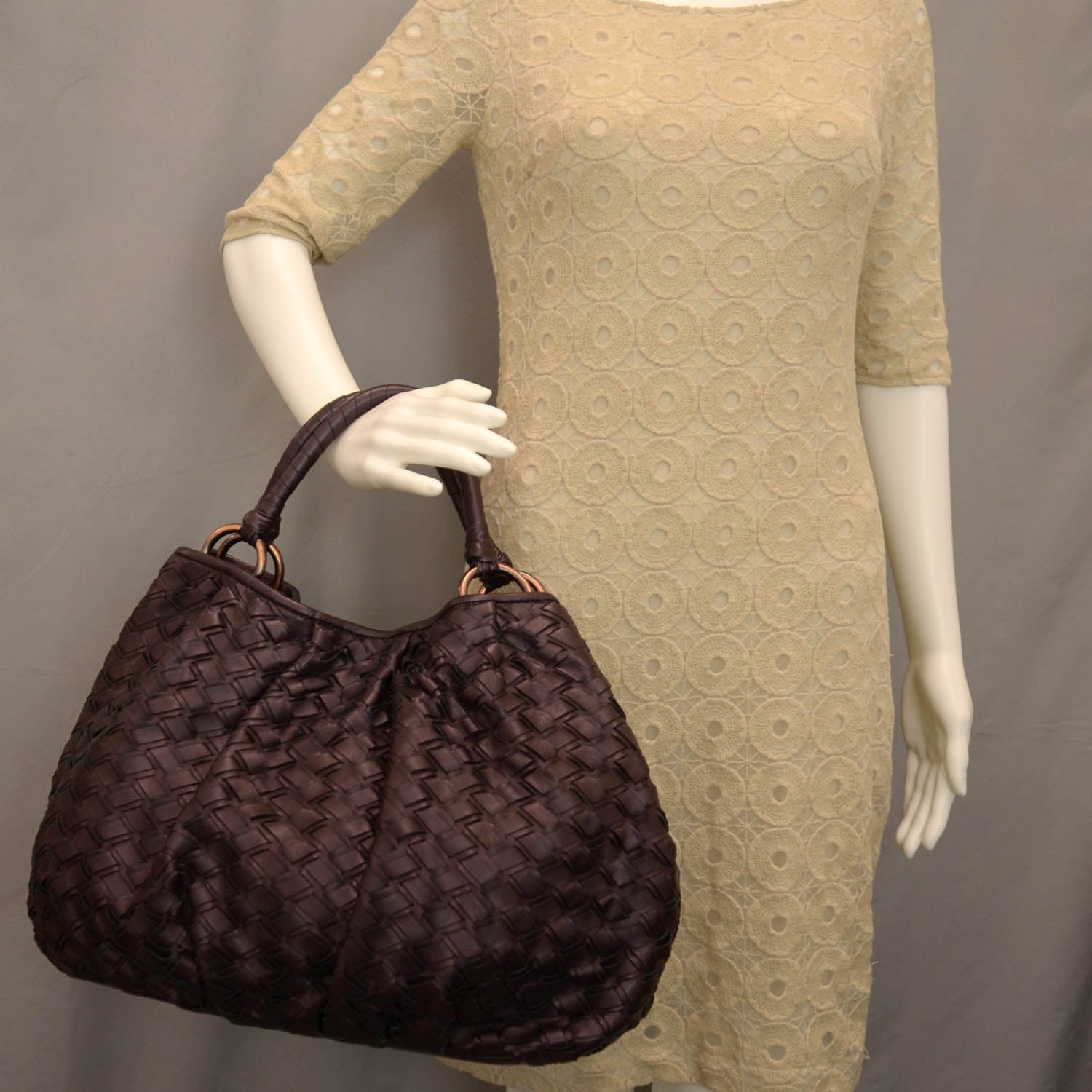 Miu Miu Leather Intreccio Woven Tote Ribes 2 of 8