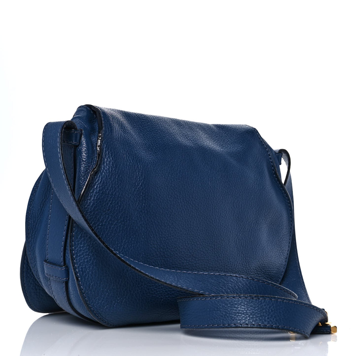 Calfskin Medium Marcie Round Crossbody Bag Royal Navy
