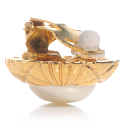 Chanel Pearl Clip On Earrings Gold 3 of 5