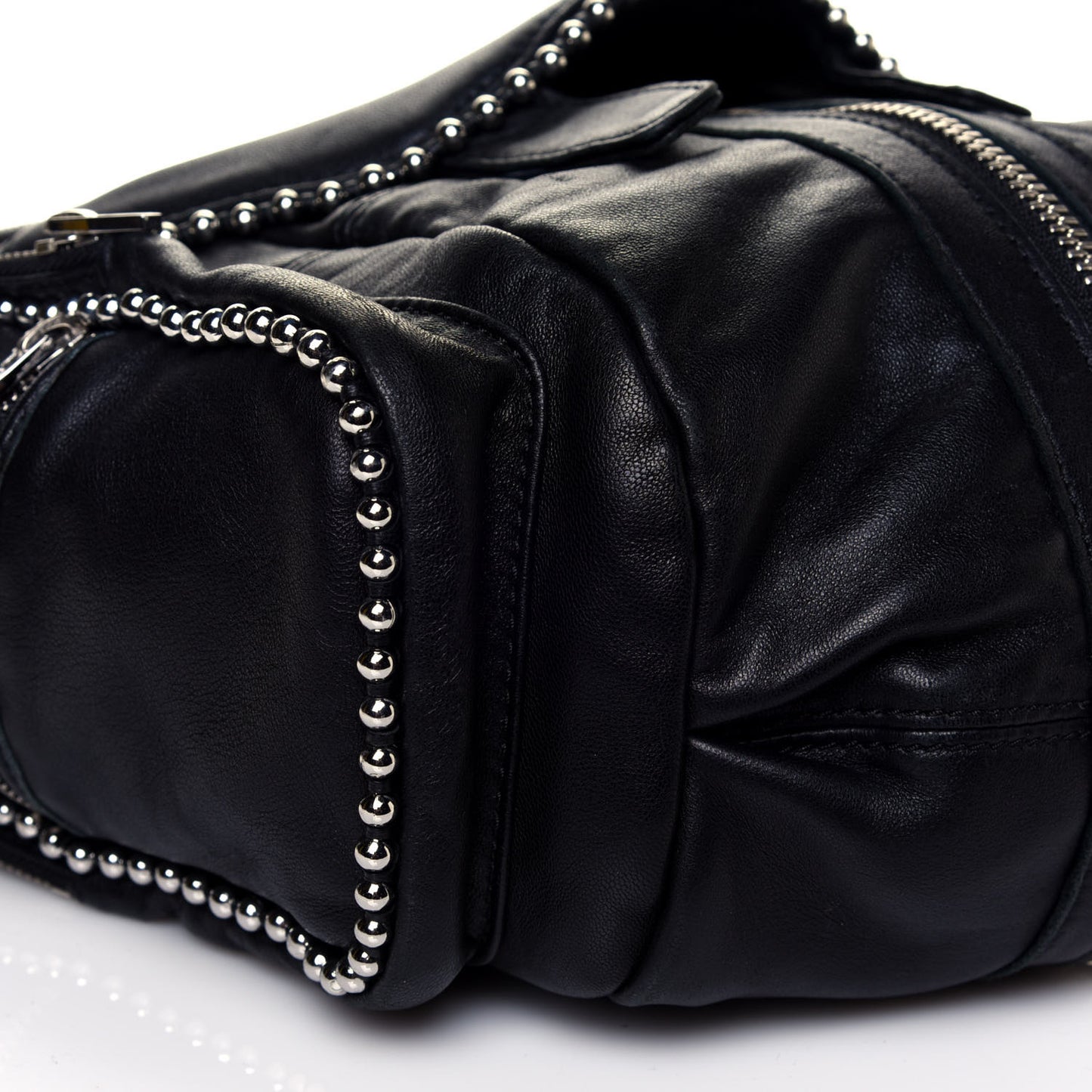 Lambskin Studded Mini Marti Convertible Backpack Black Rhodium Hardware