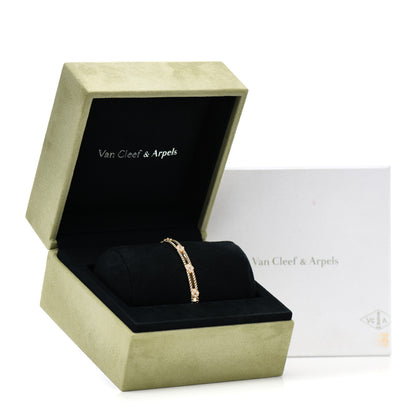 Van Cleef & Arpels 18K Yellow Gold Diamond Perlee Sweet Clovers Bracelet M 4 of 4