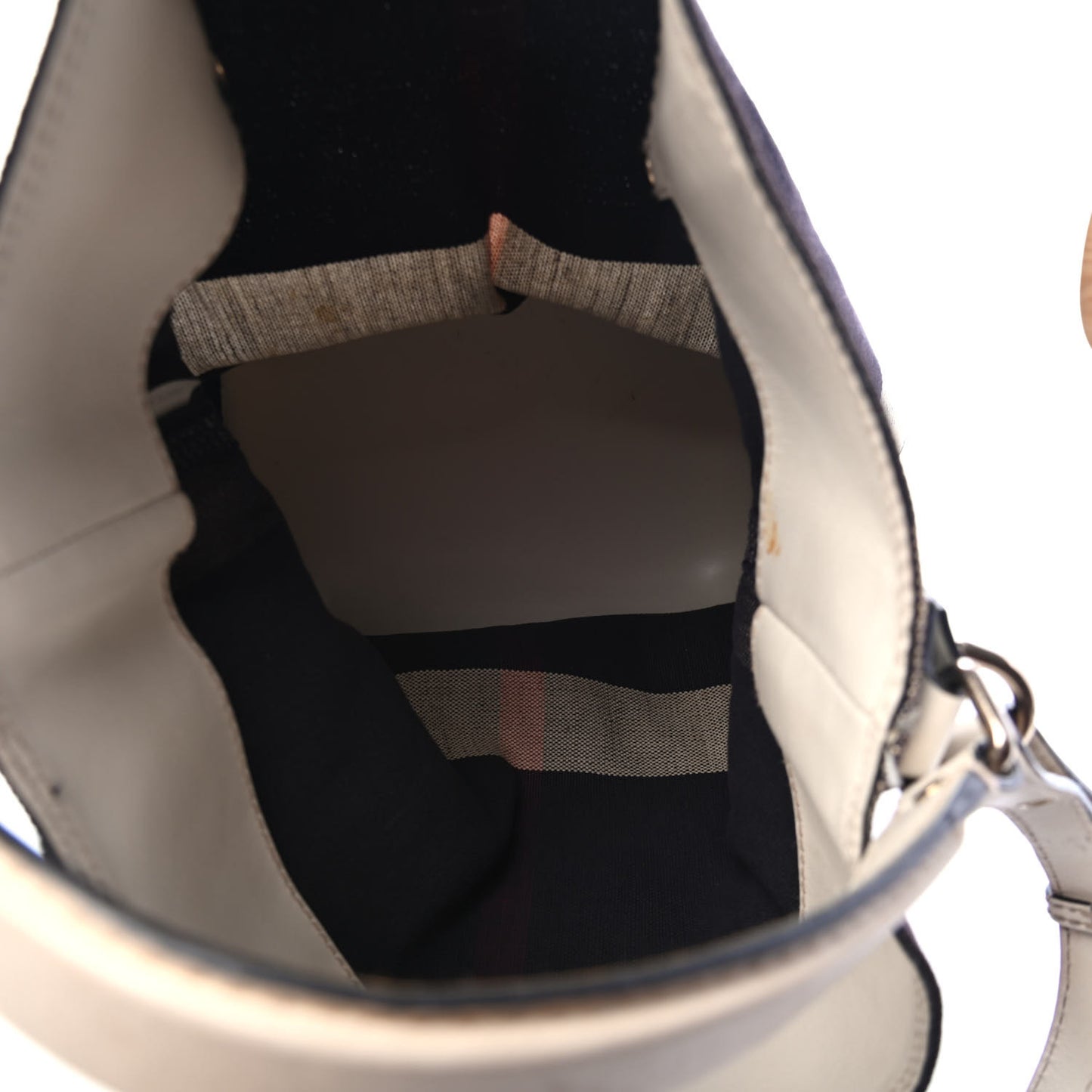 Navy Canvas Mega Check Medium Susanna Hobo White
