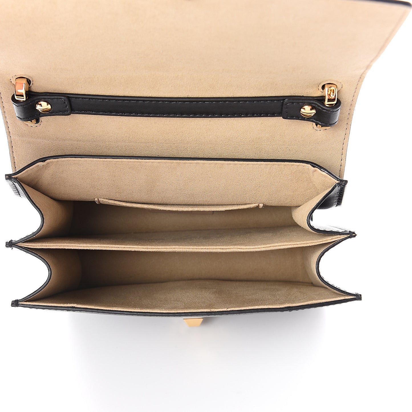 Vitello Liberty FF 1974 Embossed Small Kan I Shoulder Bag Black