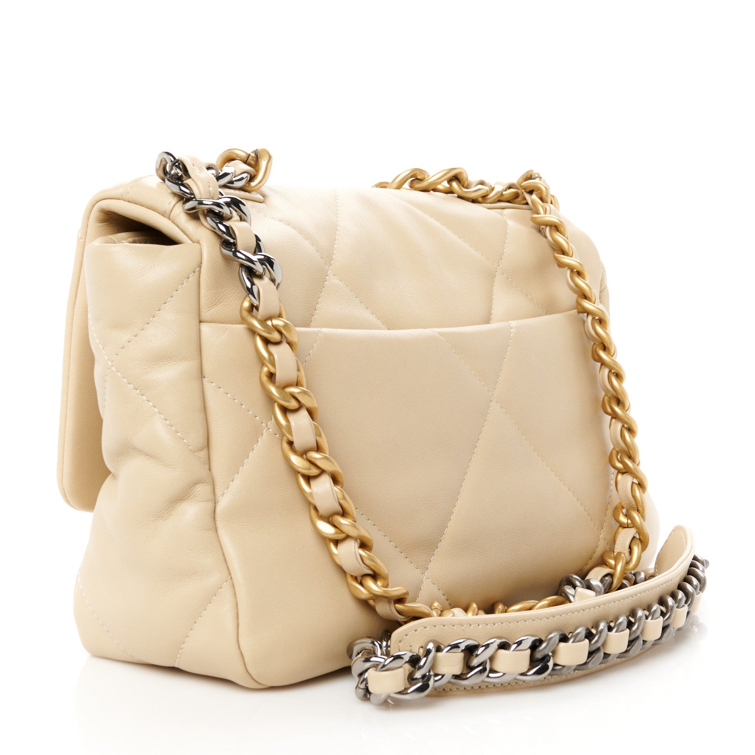 Chanel Lambskin Quilted Medium Chanel 19 Flap Beige 3 of 10