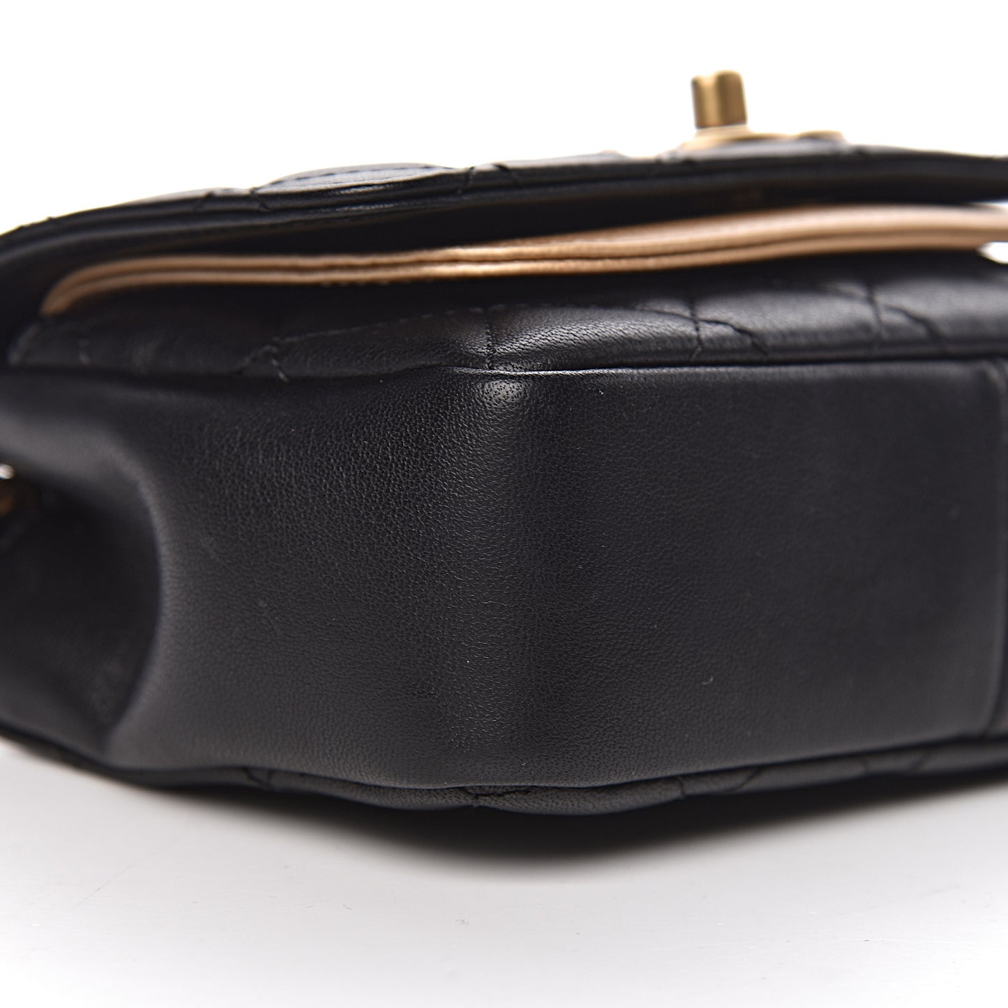 Lambskin Quilted Small Camellia Flower Flap Black