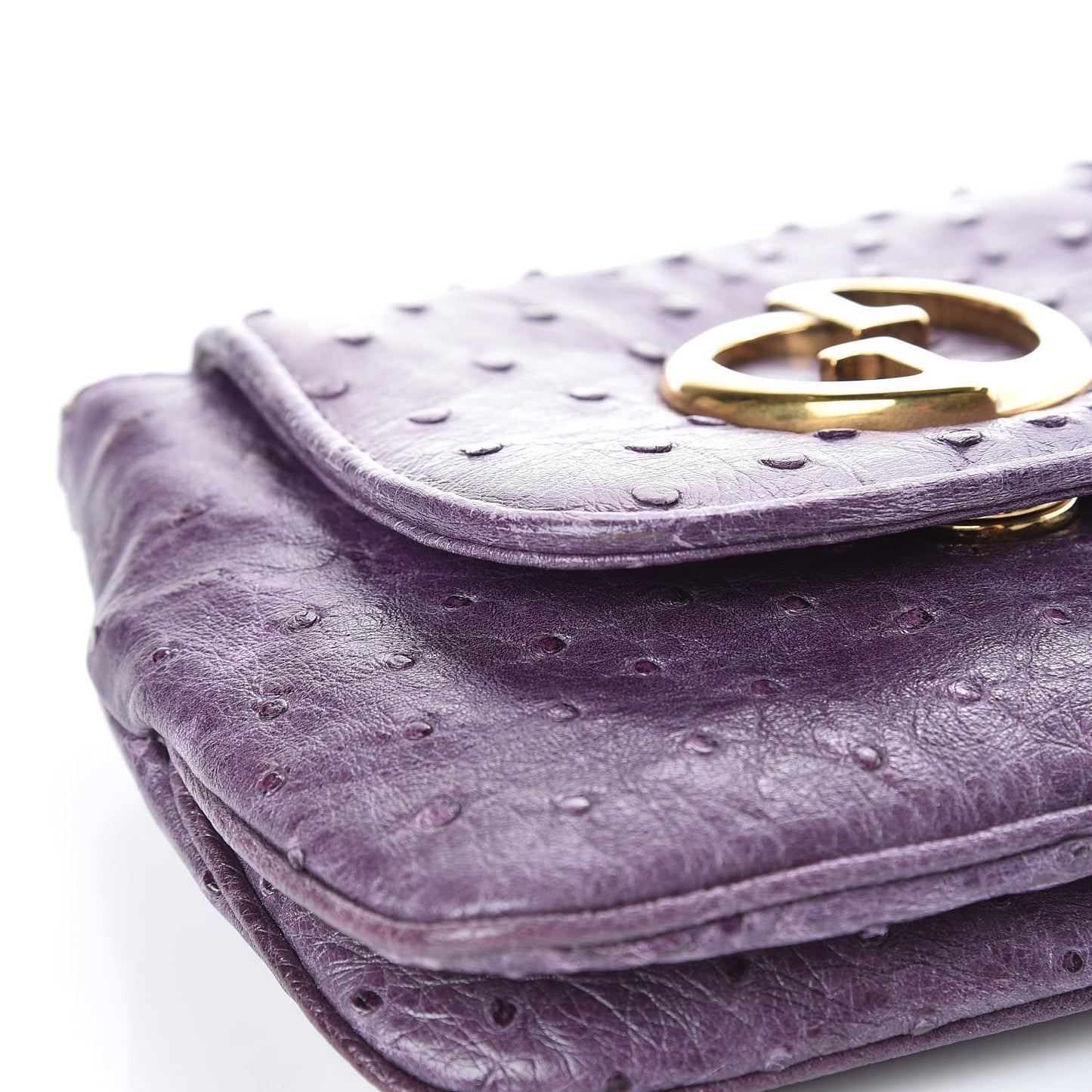 Ostrich Small 1973 Chain Shoulder Bag Purple