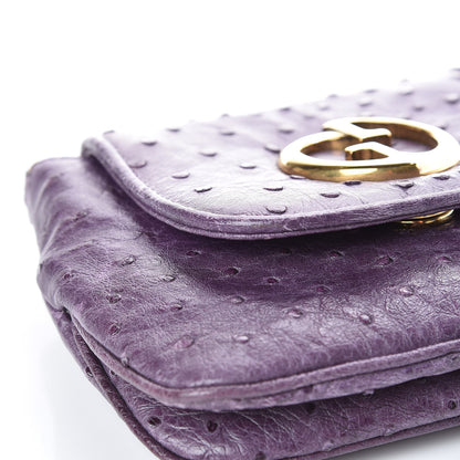 Gucci Ostrich Small 1973 Chain Shoulder Bag Purple 10 of 12