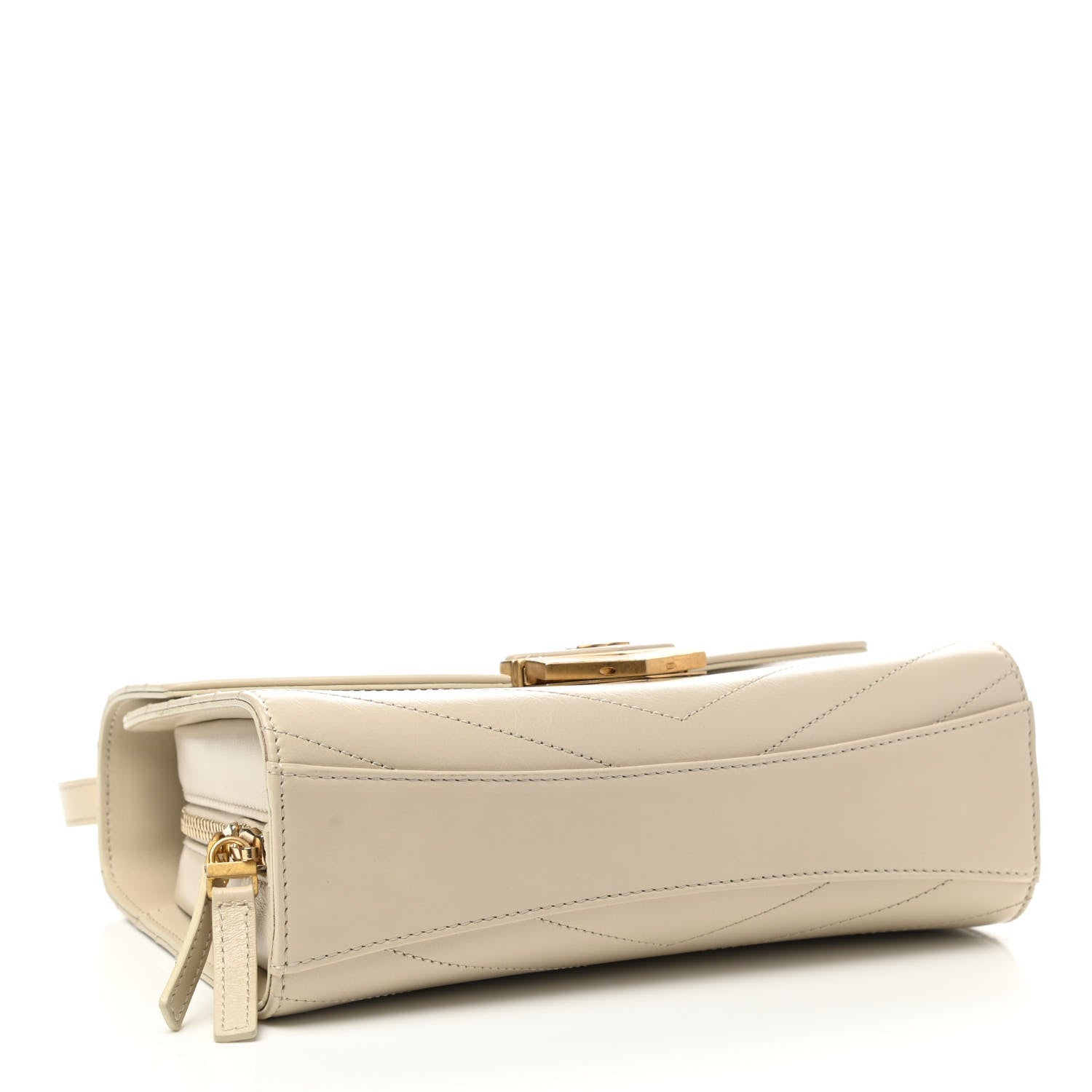 Chanel Calfskin Chevron Quilted Medal Flap Beige 3 of 10