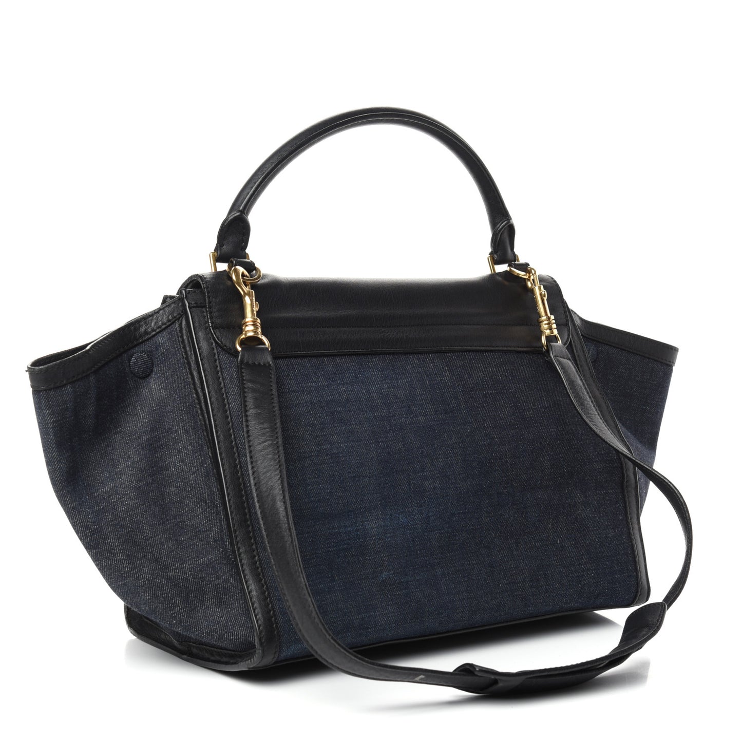 Smooth Calfskin Denim Medium Trapeze Blue