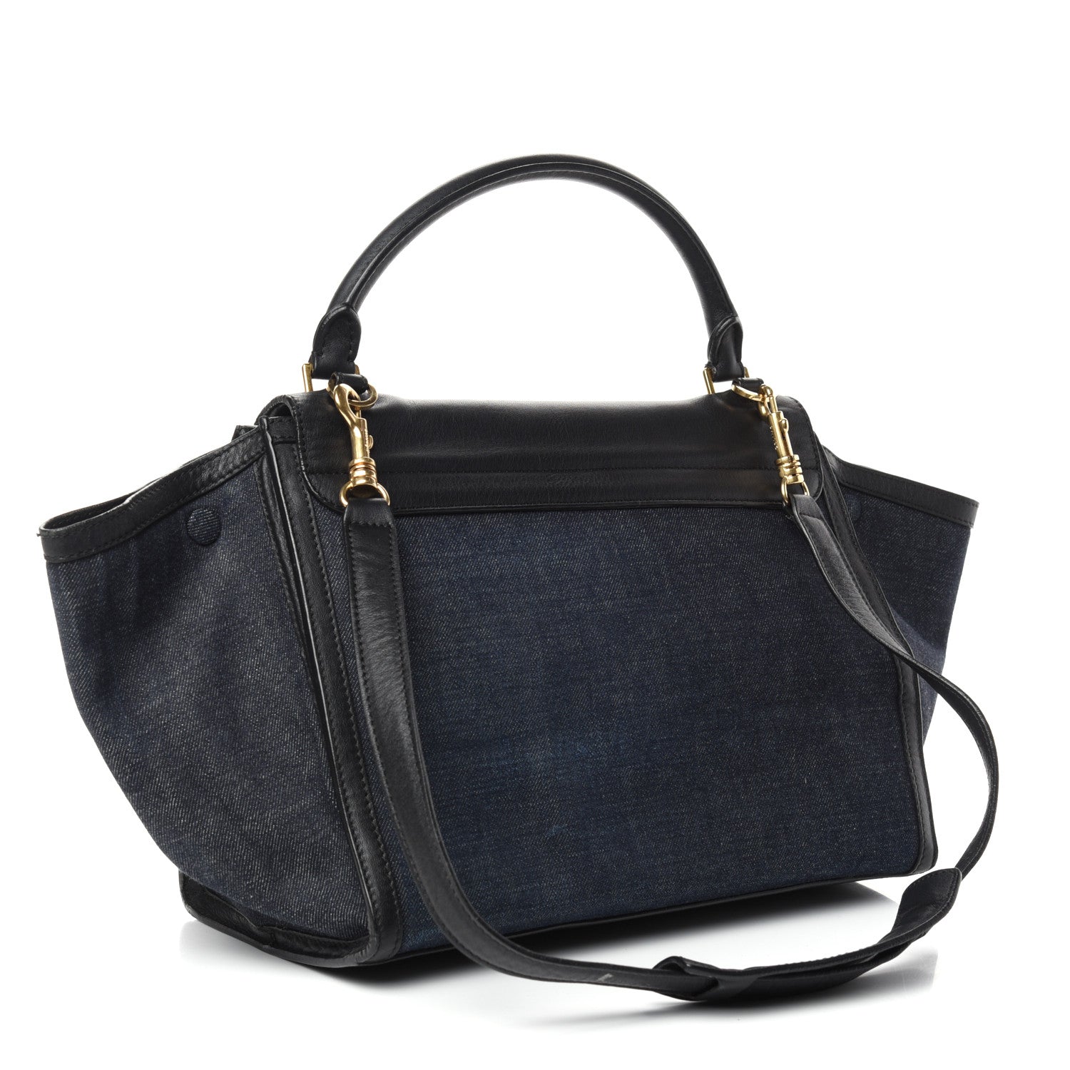 Celine Smooth Calfskin Denim Medium Trapeze Blue 3 of 12