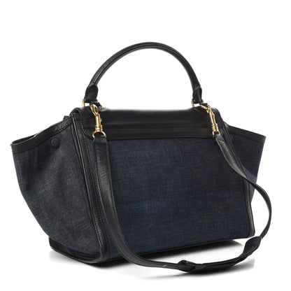 Celine Smooth Calfskin Denim Medium Trapeze Blue 3 of 12