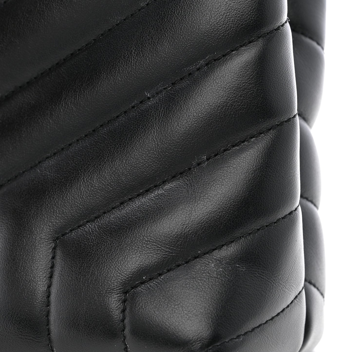 Calfskin Y Quilted Monogram Small Loulou Chain Satchel Black