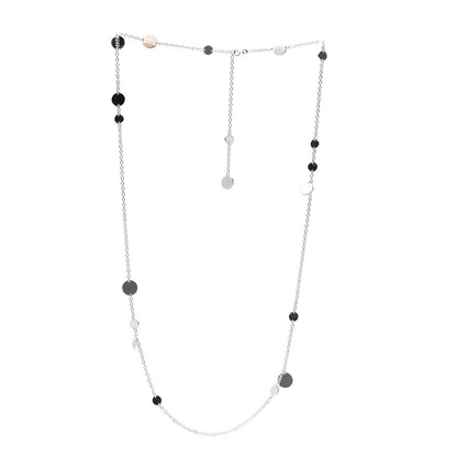 Hermes Sterling Silver 18K Rose Gold Confettis Long Necklace 80 3 of 7