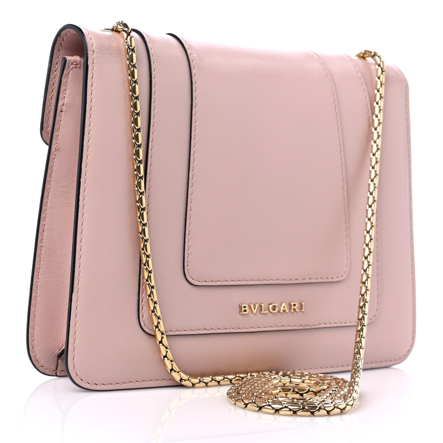 Calfskin Small Serpenti Forever Snake Strap Crossbody Bag Light Pink