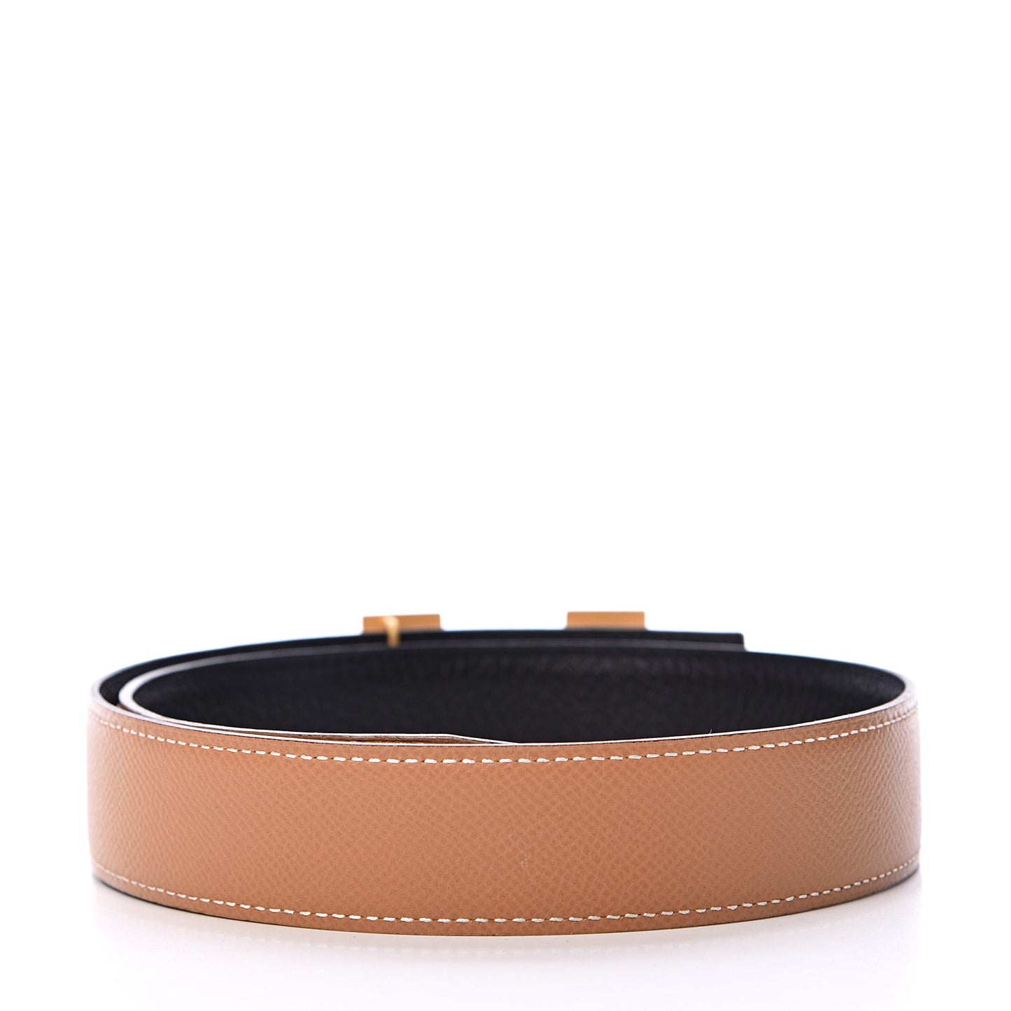 Togo Courchevel 32mm H Belt 80 Black Gold