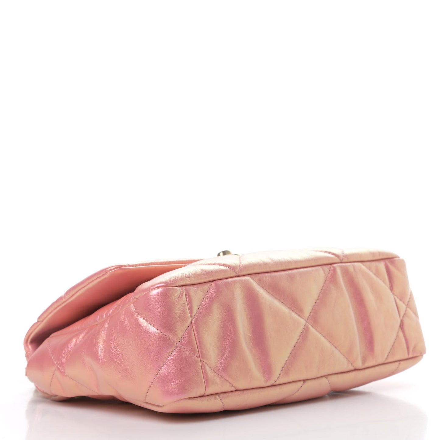 Iridescent Calfskin Quilted Medium Chanel 19 Flap Pink