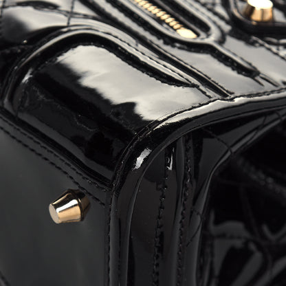 Burberry Patent Quilted Mini Manor Tote Black 10 of 12