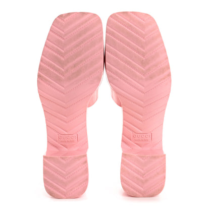 Gucci Rubber Gucci Logo Womens Platform 20/60mm Slide Sandals 40 Wild Rose 6 of 12