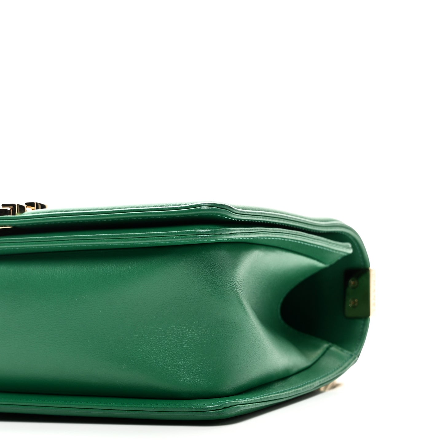Calfskin Quilted Medium Boy Flap Green