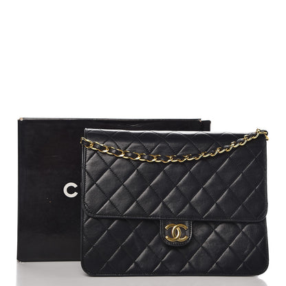 Chanel Lambskin Quilted Medium Single Flap Black 14 of 14