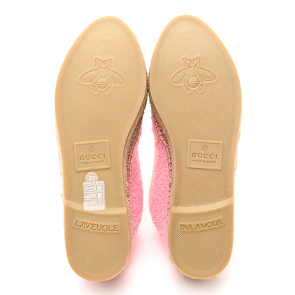 Gucci Terry Cloth Interlocking G Espadrilles 37 Pink Dusty White Beige 5 of 12