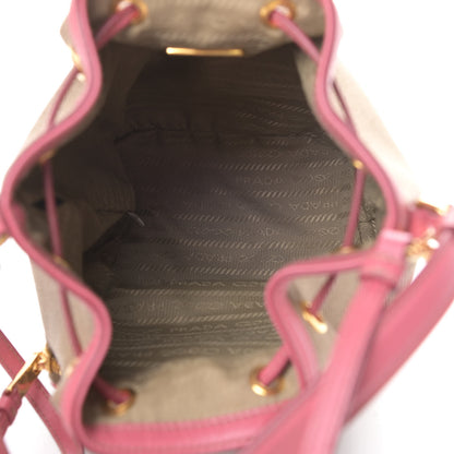 Prada Jacquard Logo Mini Bucket Crossbody Bag Corda Peonia 5 of 11