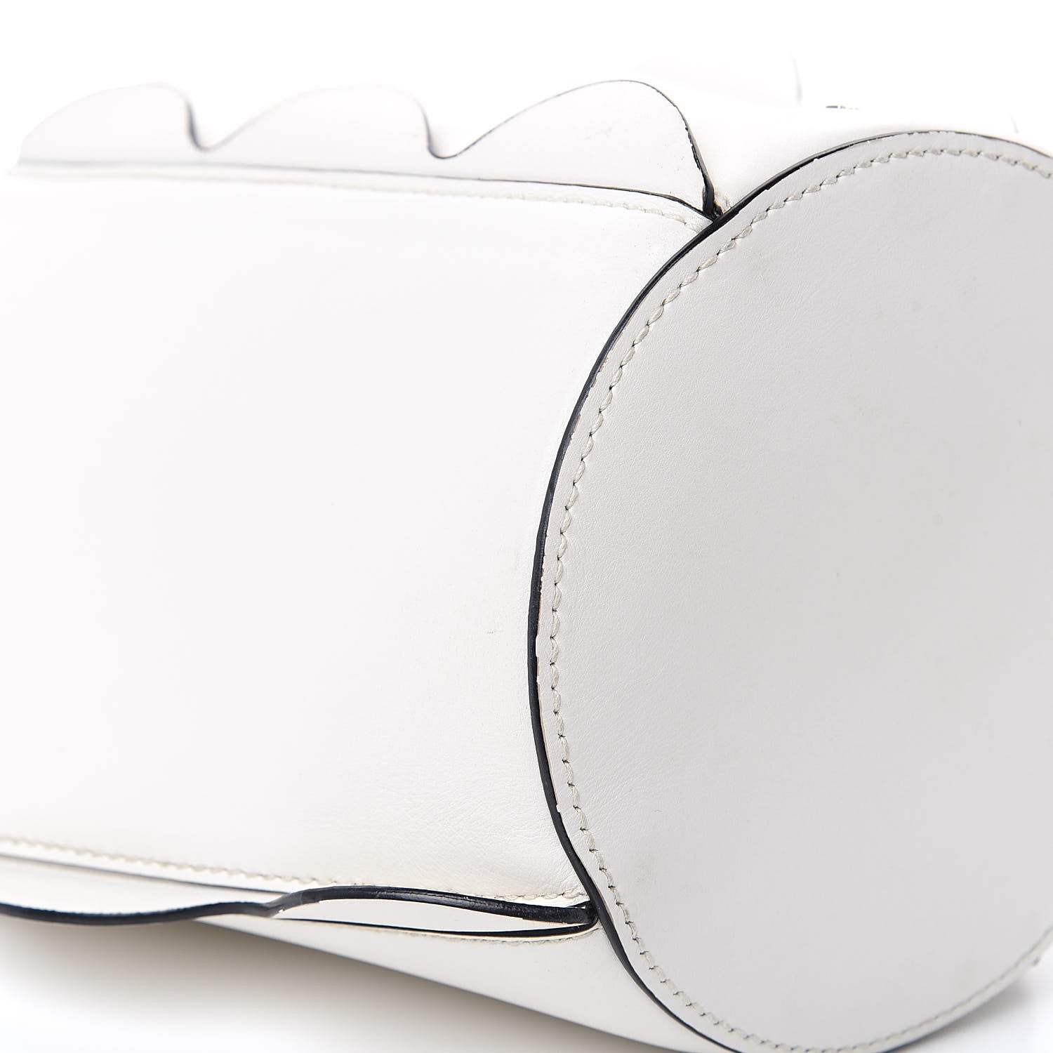 Miu Miu Calfskin Scalloped Bucket Bag White 8 of 14