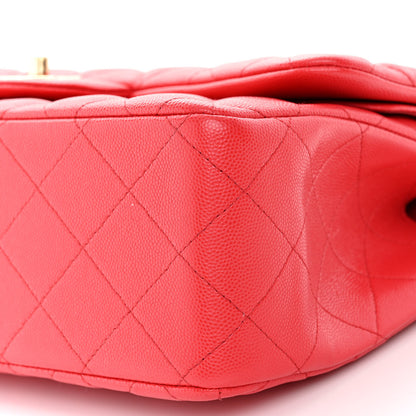 Chanel Caviar Quilted Jumbo Double Flap Red 10 of 10