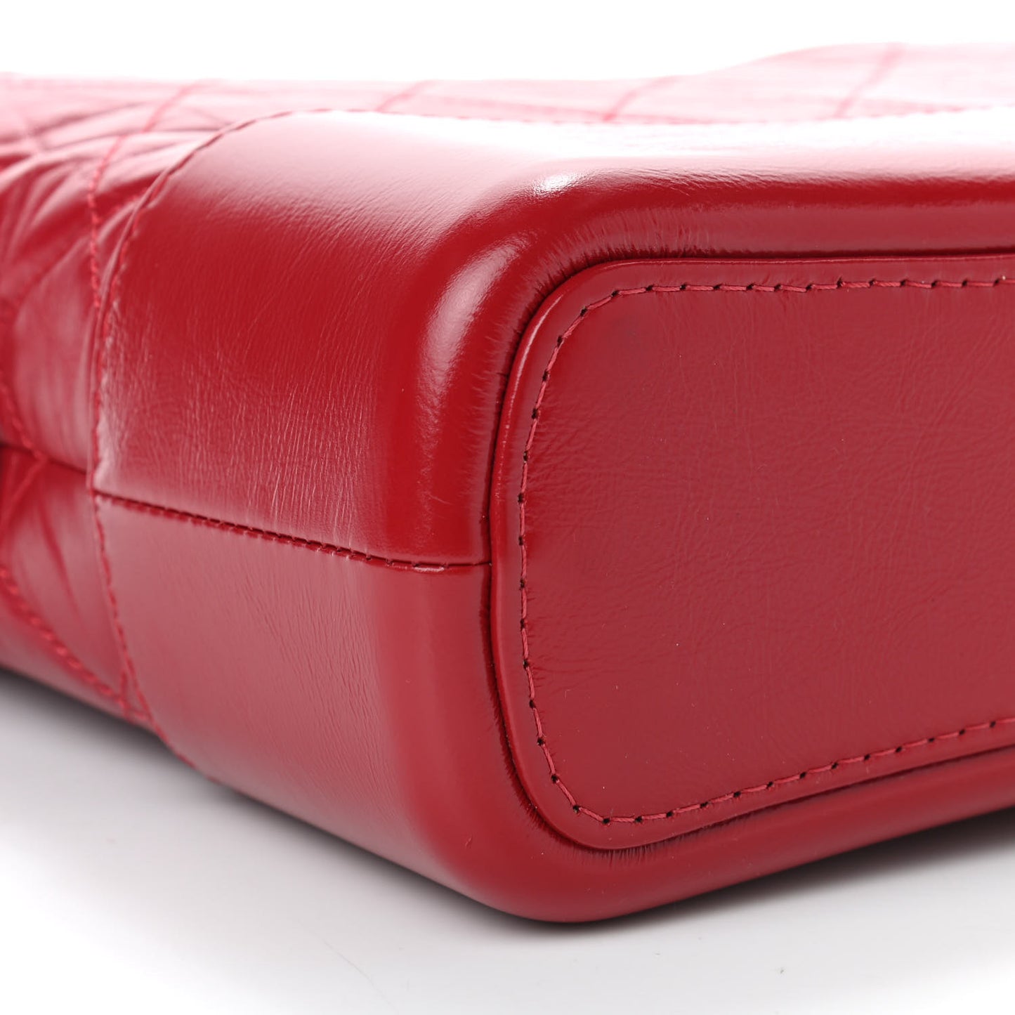 Aged Calfskin Quilted Medium Gabrielle Hobo Red