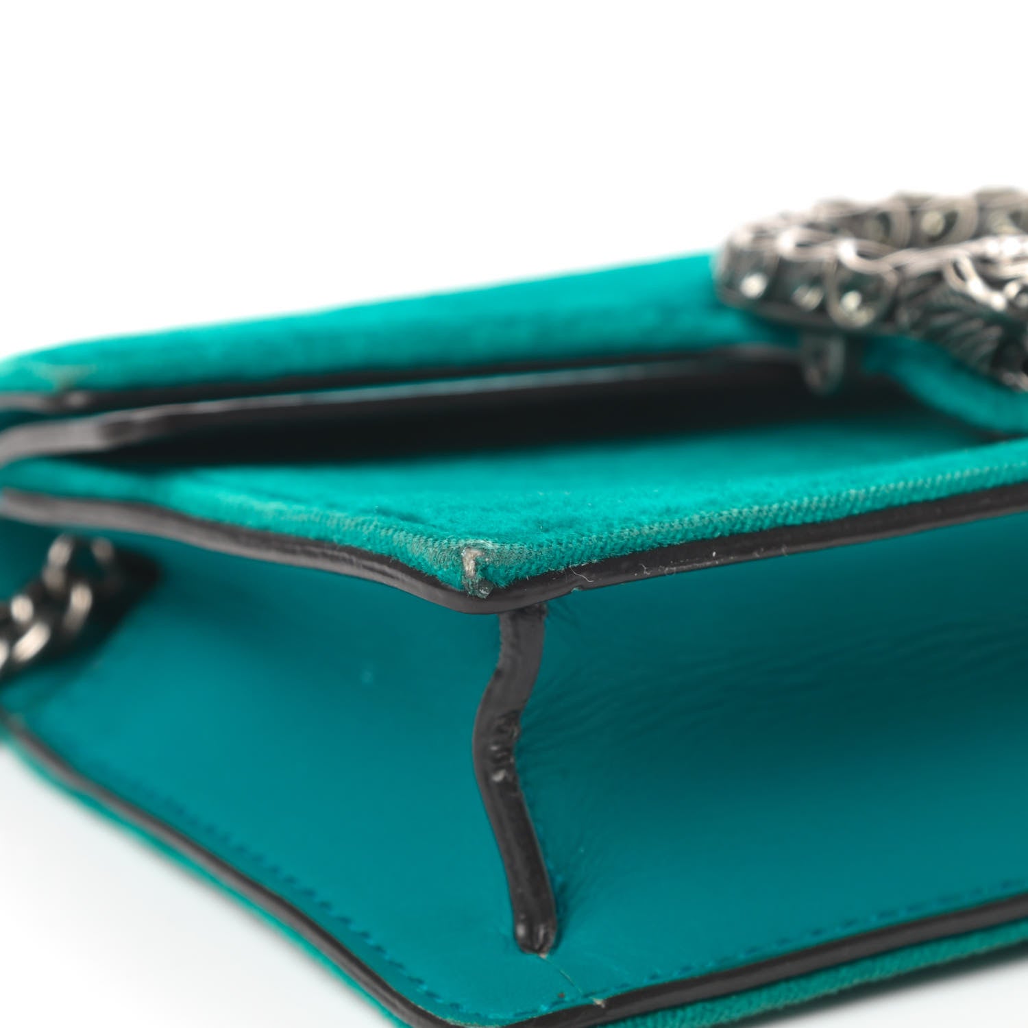 Gucci Velvet Super Mini Dionysus Shoulder Bag Pavone Cyan 8 of 11