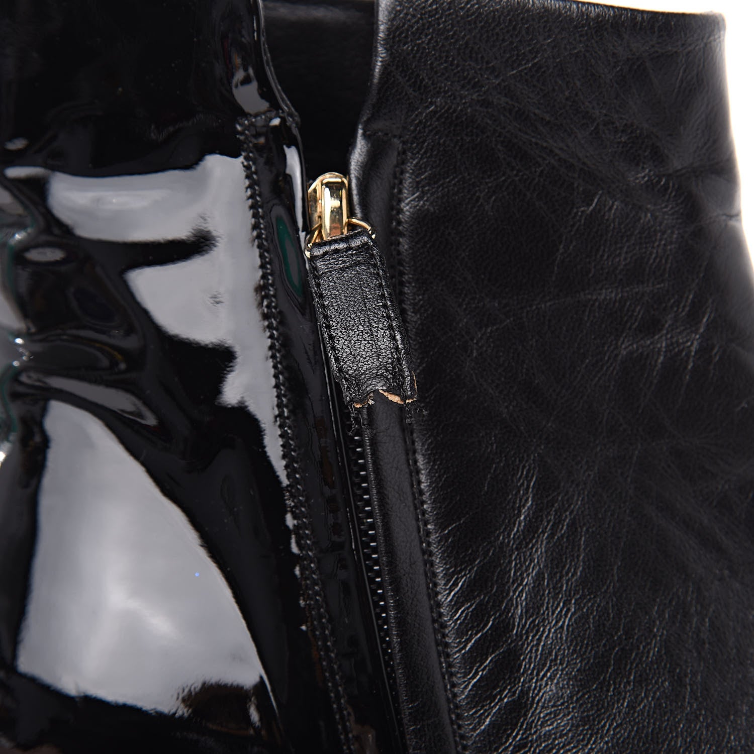Chanel Patent Lambskin Cap Toe Short Boots 38.5 Black 9 of 11