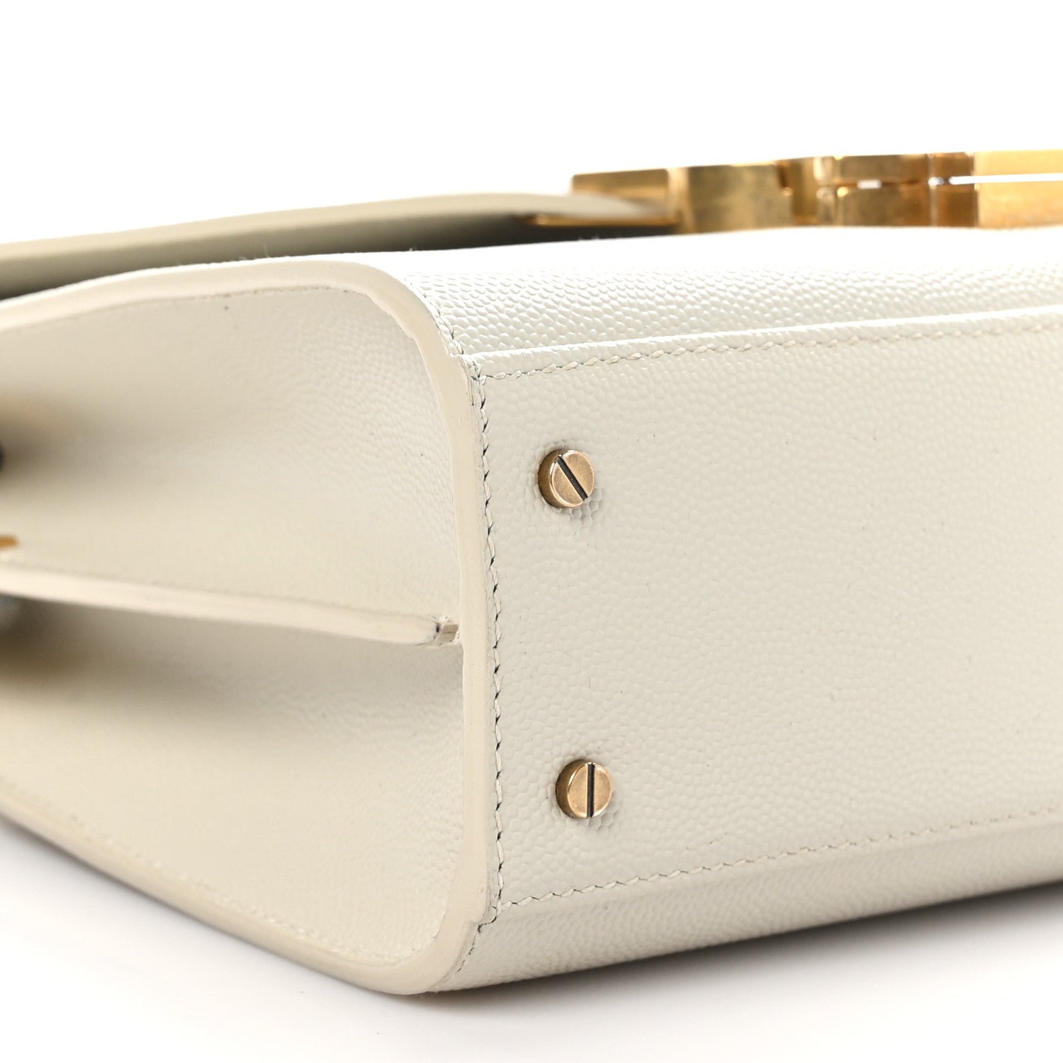 Saint Laurent Grain de Poudre Mini Classic Monogram Cassandra Top Handle Crema Soft 9 of 12