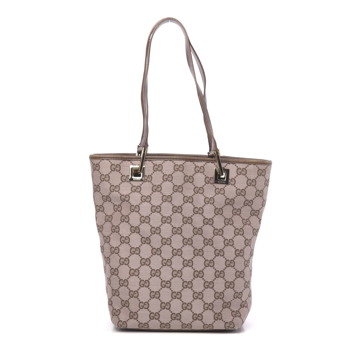 Gucci Monogram Small Bucket Tote Brown 1 of 13