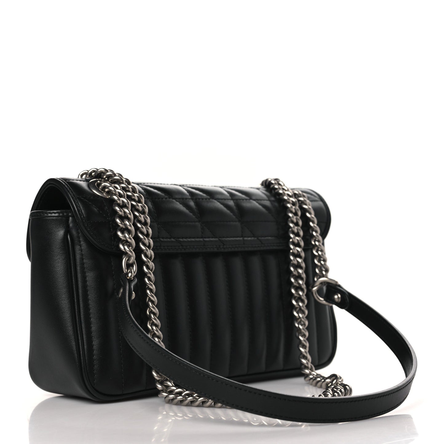 Calfskin Matelasse Aria Small GG Marmont Shoulder Bag Black