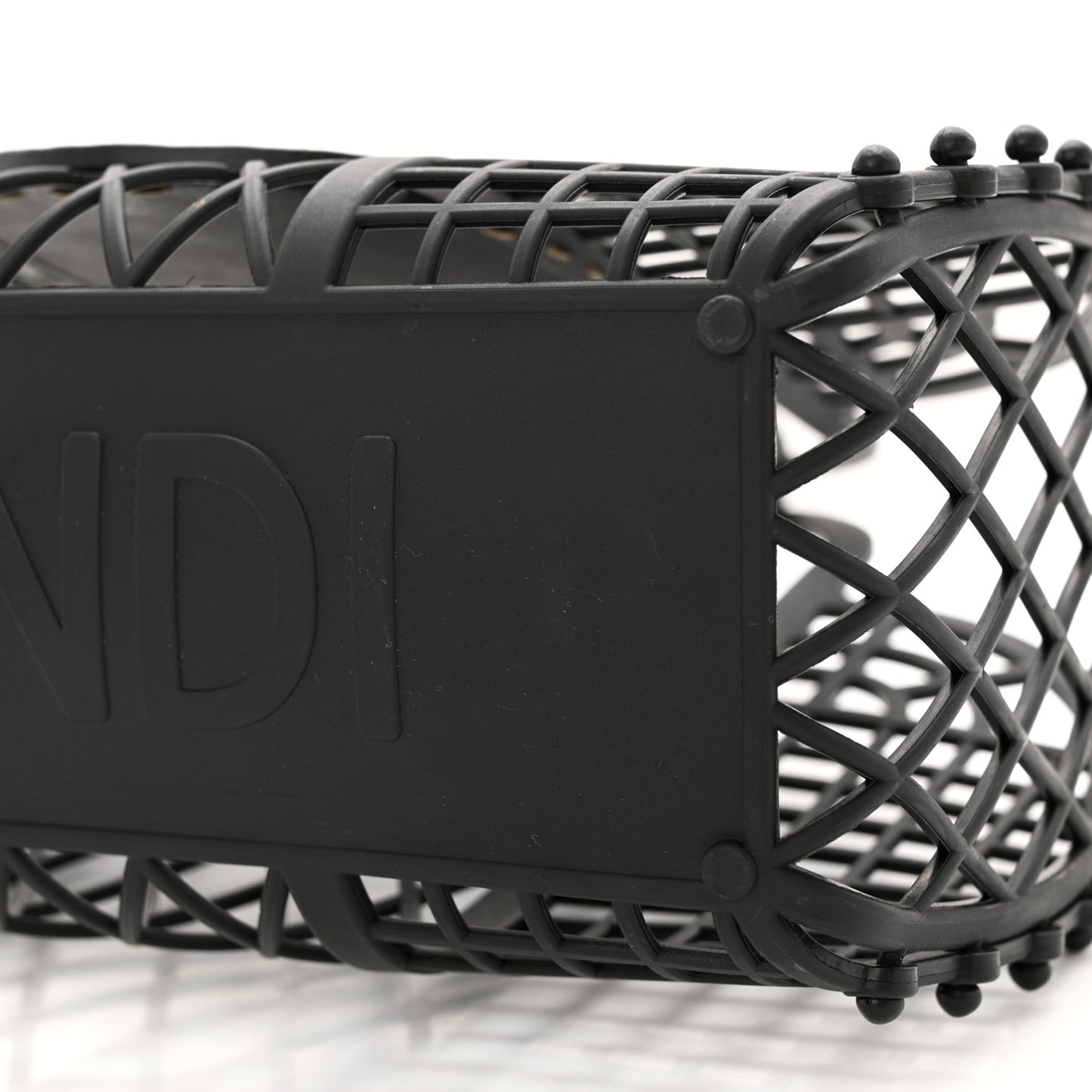 Recycled Plastic Vitello Liberty Matte Small Fendi Basket Black Miele Scuro