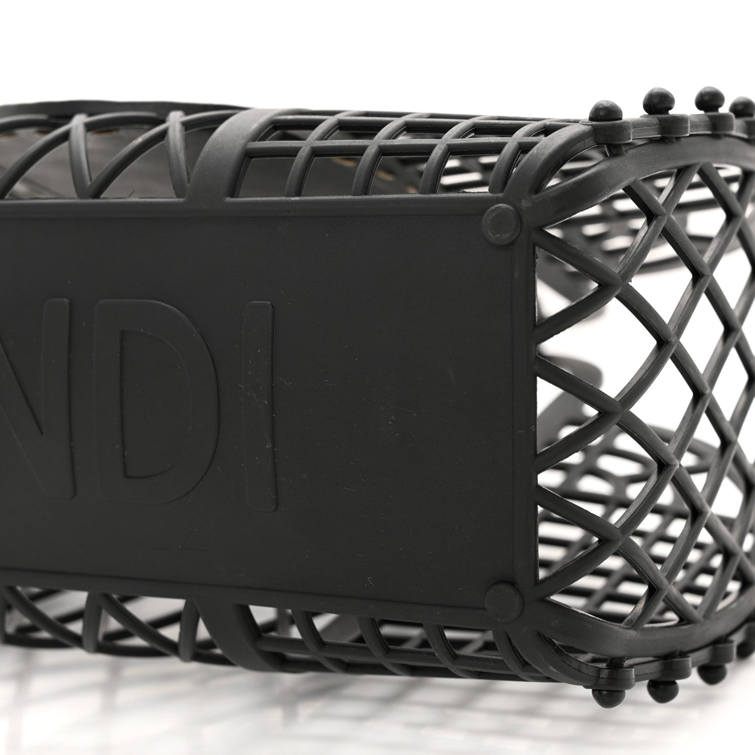 Fendi Recycled Plastic Vitello Liberty Matte Small Fendi Basket Black Miele Scuro 11 of 11