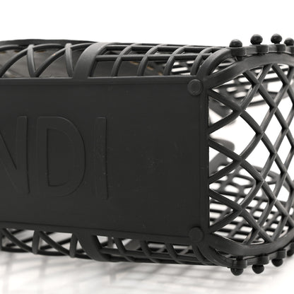 Fendi Recycled Plastic Vitello Liberty Matte Small Fendi Basket Black Miele Scuro 11 of 11