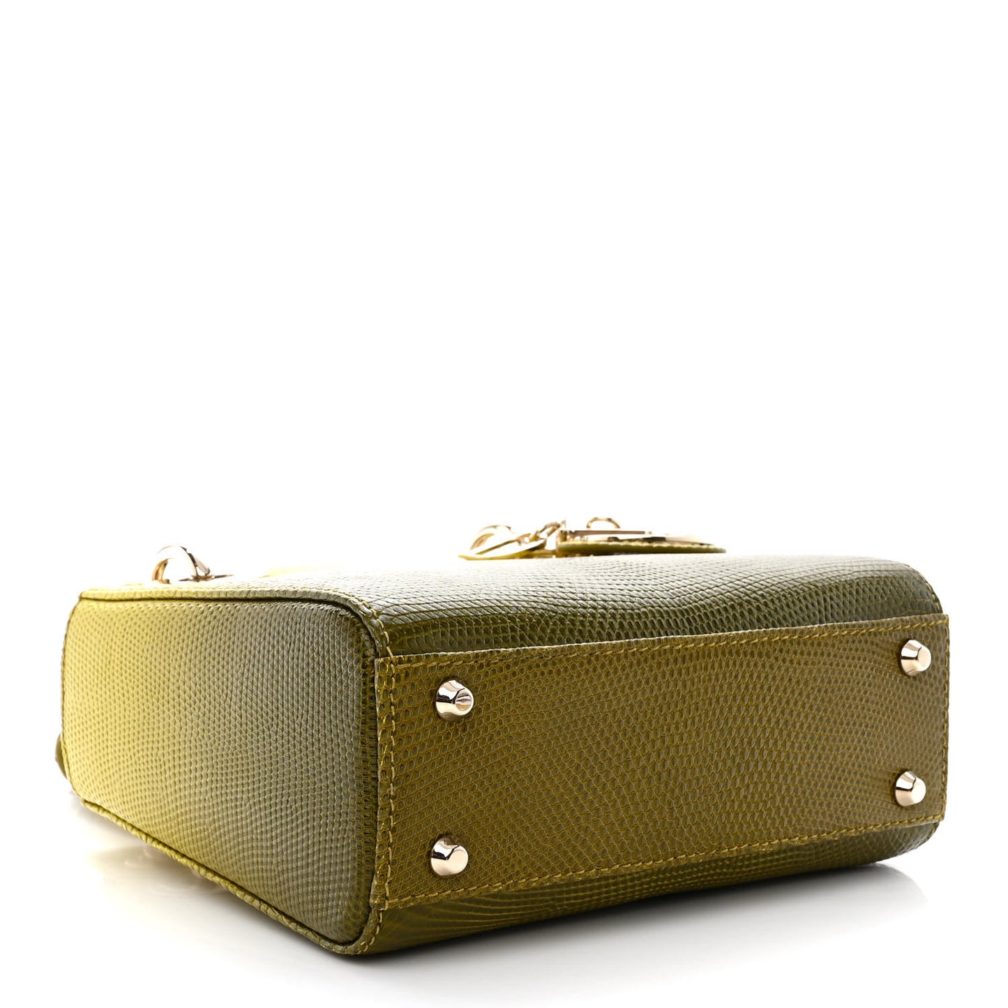 Lizard Gradient Mini Lady Dior Yellow Dark Green