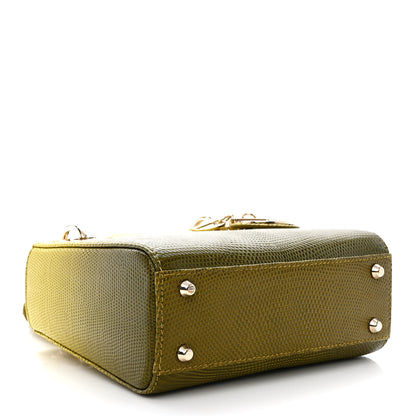 Christian Dior Lizard Gradient Mini Lady Dior Yellow Dark Green 4 of 10