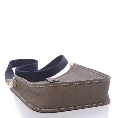 Hermes Taurillon Clemence Amazone Evelyne TPM Etoupe Bleu Indigo 4 of 11