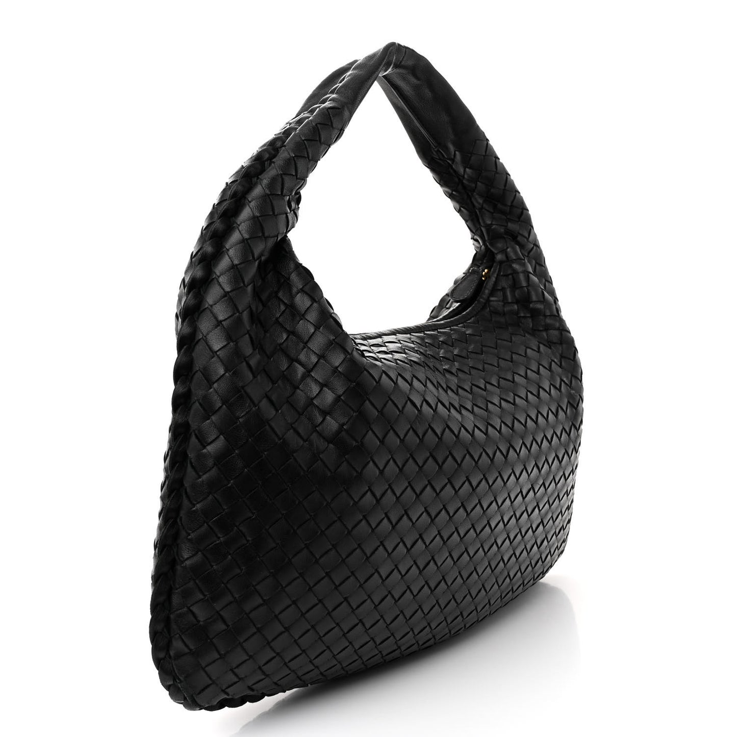 Nappa Intrecciato Medium Veneta Hobo Black
