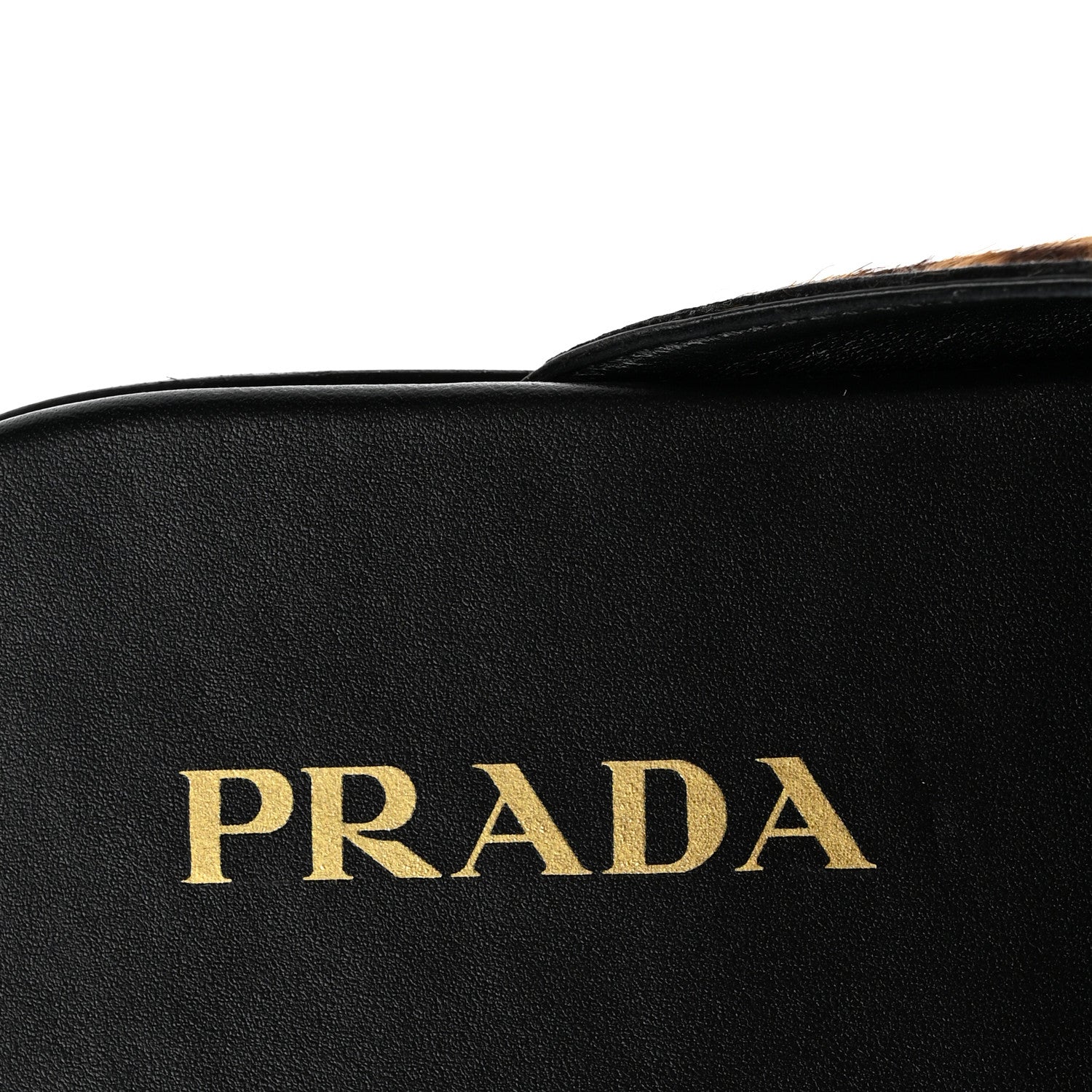 Prada Pony Hair Leopard Metal Triangle Logo 10mm Loafer Mules 40 Brown 9 of 11