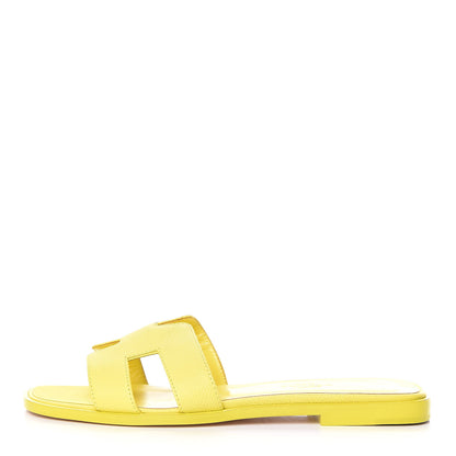 Hermes Epsom Oran Sandals 36 Jaune Pollen 1 of 9