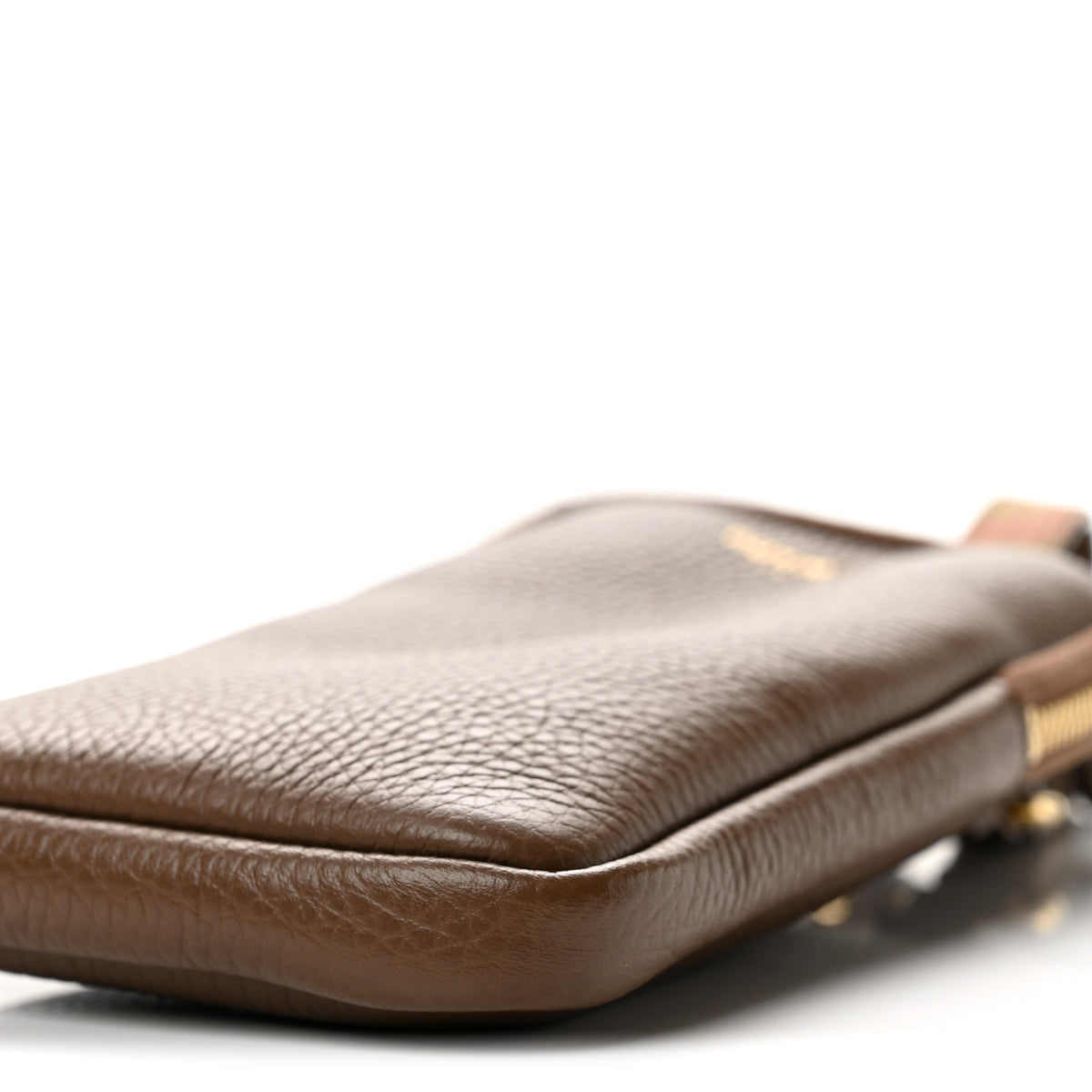 Grainy Calfskin Phone Pouch Earth