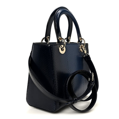 Christian Dior Snakeskin Medium Lady Dior Blue 3 of 10