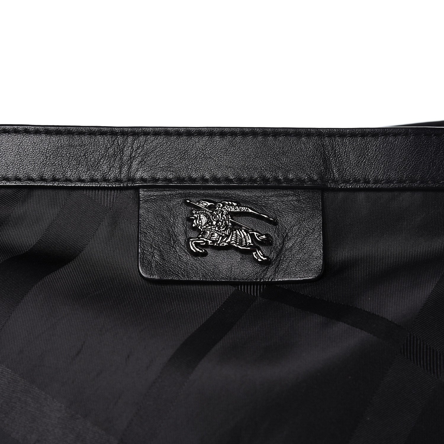 Burberry Nylon Check Buckleigh Packable Tote Black 8 of 14