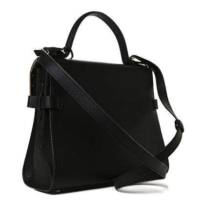 Delvaux Grained Calfskin MM Metal Frame Tempete Satchel Black 2 of 14